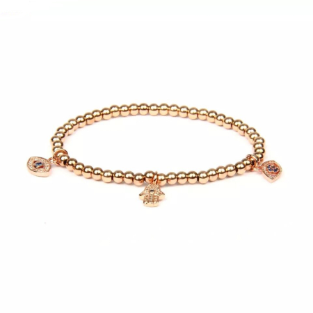 BRATARI - Bratara Brooks Rose Gold Fatima&Eye Charms