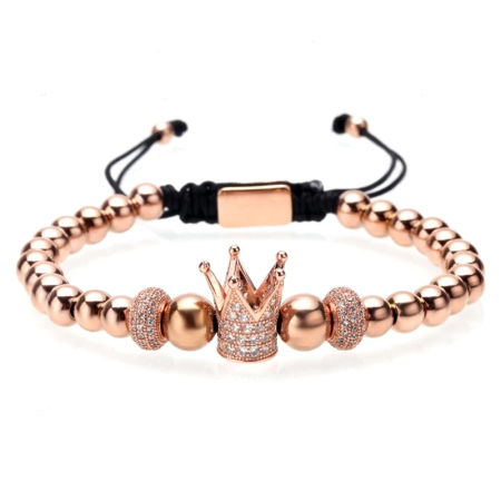 BRATARI LUXURY - Bratara Brooks Rose Gold Zircon Crown