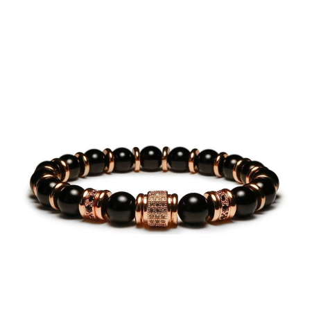 BRATARI PIETRE NATURALE - Bratara Brooks Shine Beads Cilinder SILVER