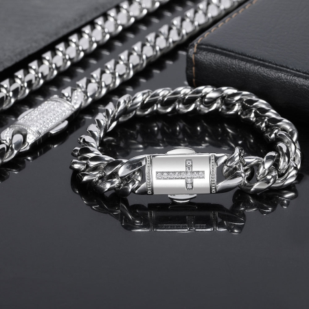 Bratara Brooks Silver Cross Cuban [1]