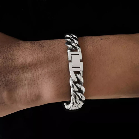 Bratara Brooks Silver Cuban Design [1]