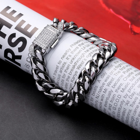 Bratara Brooks Silver Cuban Design [3]