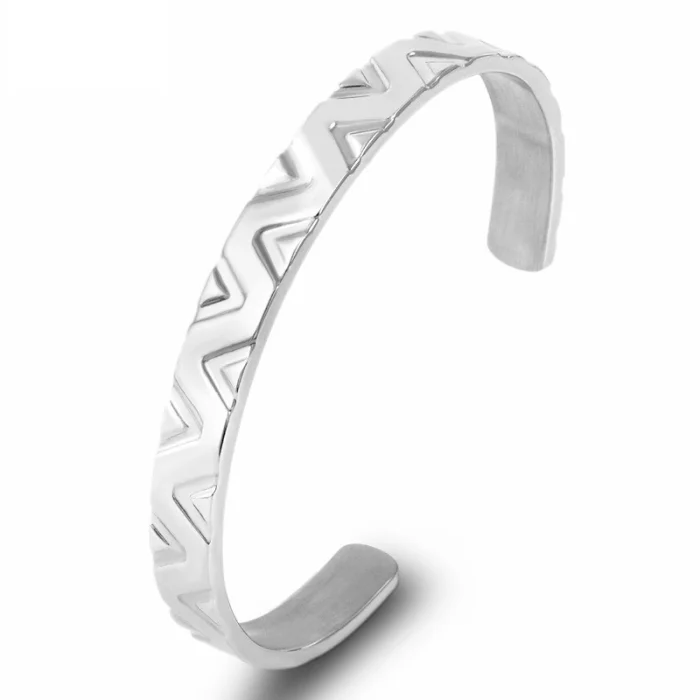 BRATARI METALICE - Bratara Brooks Silver Gothic Bangle