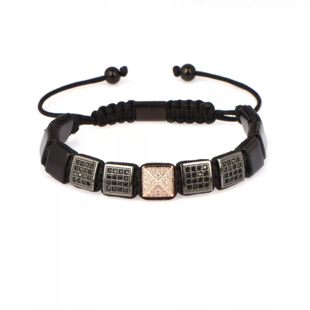 BRATARI LUXURY - Bratara Brooks Square Faces Gold Gyza