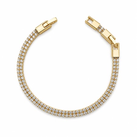 BRATARI BARBATI - Bratara Brooks Tennis Double Row Zirconia 4 MM / 19.5 CM