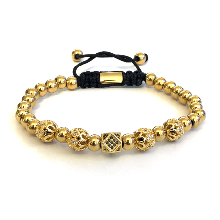 BRATARI LUXURY - Bratara Brooks Vintage Zircon Charms GOLD