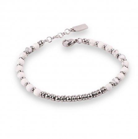 BRATARI PIETRE NATURALE - Bratara Brooks White Howlite Waterproof