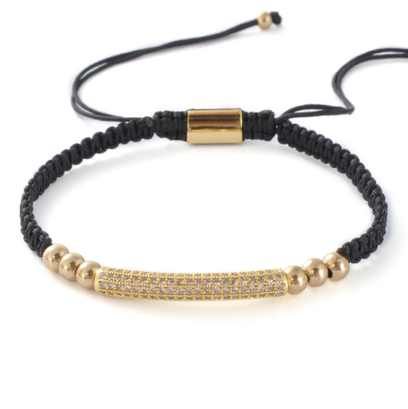 BRATARI CRISTALE - Bratara Brooks White Zircon Gold Tube