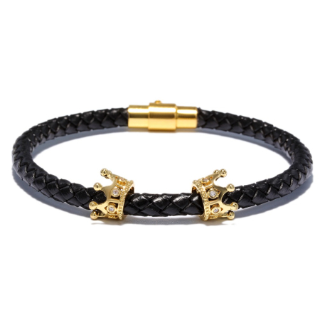 BRATARI PIELE - Bratara Dama Brooks Gold Crown Leather Strap 17 CM