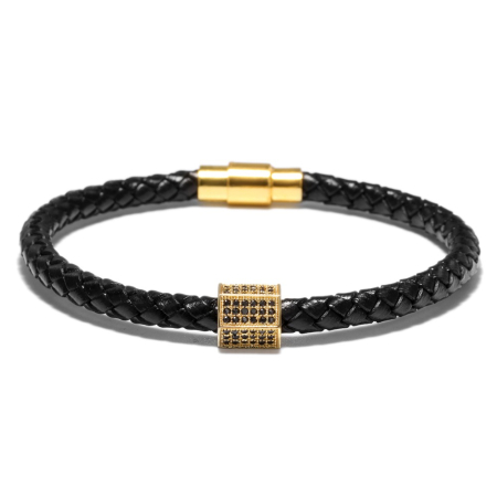 BRATARI PIELE - Bratara Dama Brooks Gold Zircon Hexagon