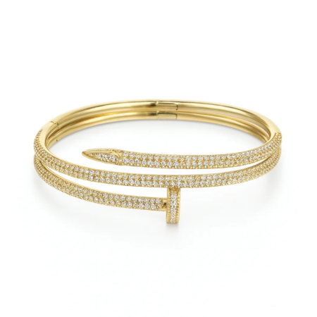 BRATARI CRISTALE - Bratara Dama Gold Clou Double Diamond