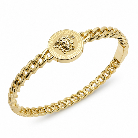 BIJUTERII DAMA - Bratara Dama Gold Cuban Medusa Plated 14K