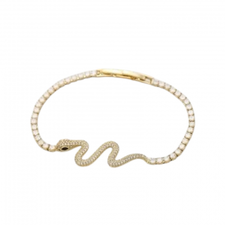 BRATARI CRISTALE - Bratara Dama Gold Tennis Snake