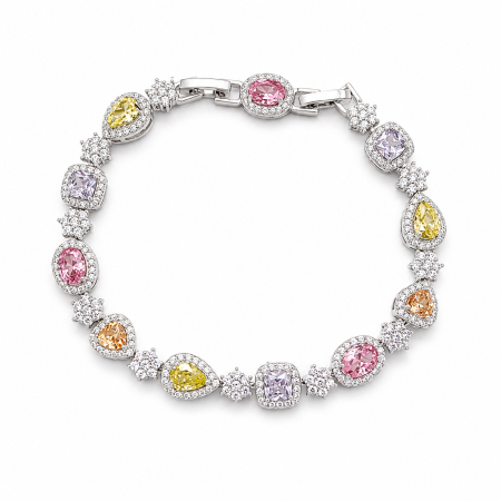 BRATARI CRISTALE - Bratara Dama Rainbow Flower Diamonds 10 MM -