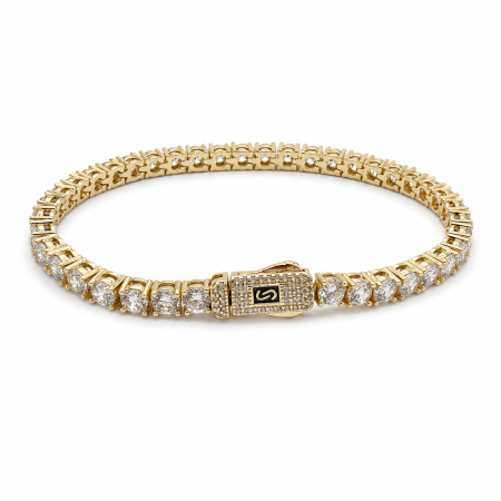 BIJUTERII DAMA - Bratara Dama Tennis Monaco Gold Plated 14K / 3 MM