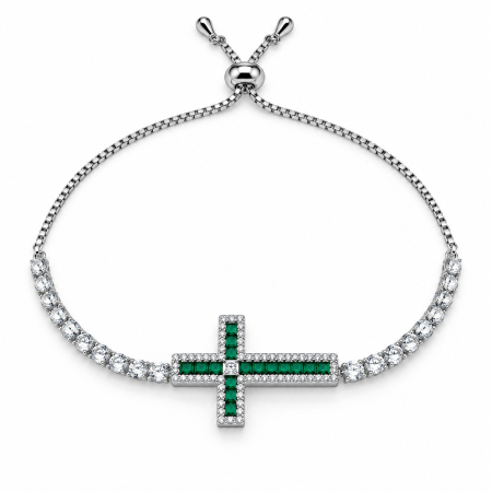 BRATARI CRISTALE - Bratara Dama Tennis Royal Green
