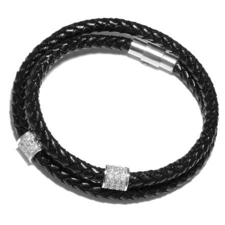 Bratara Piele Dama Brooks White Zircon [1]