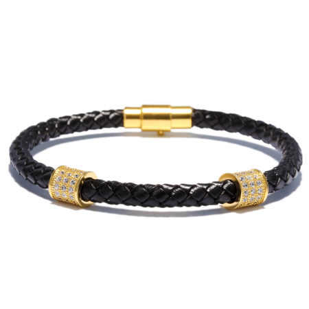 BRATARI PIELE - Bratara Piele Dama Brooks Zircon Gold