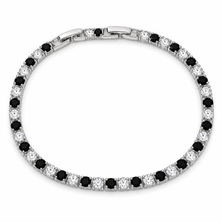 BRATARI LUXURY - Bratara Tennis Black-White Diamonds 20 CM