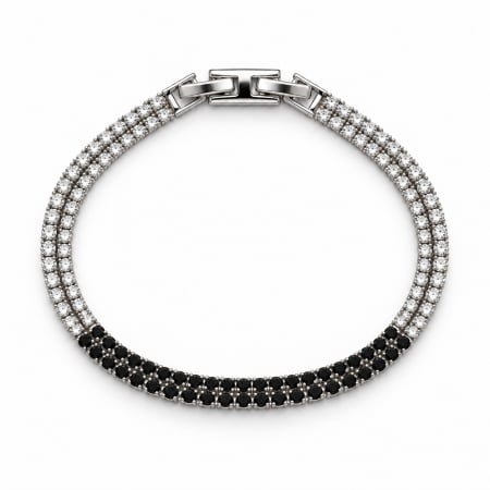 BRATARI BARBATI - Bratara Tennis Dubla  Diamonds 5 MM / 19 CM