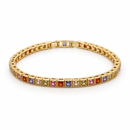 BRATARI LUXURY - Bratara Tennis Rainbow Diamonds 3 MM / 18 CM