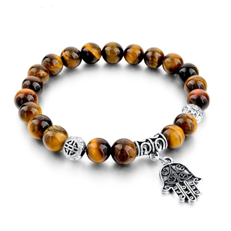 BRATARI PIETRE NATURALE - Brooks Agate Brown Fatima Hand Woman