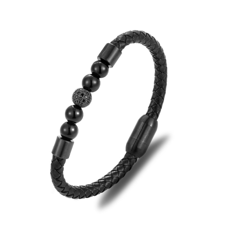 BRATARI PIELE - Brooks All Black Classima Men Leather Collection