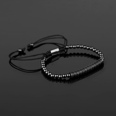 Brooks All Black Men Zircon Bracelet [1]