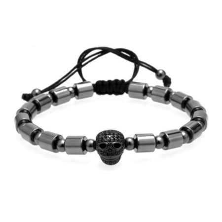 PROMOTII BRATARI - Brooks All Black Skull Bracelet