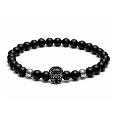 BRATARI PIETRE NATURALE - Brooks Black Agate Buddha Charm
