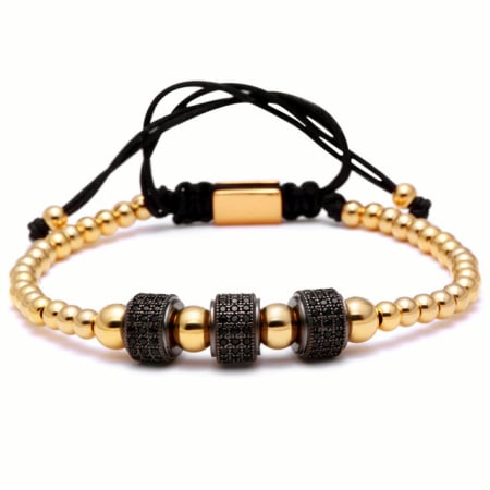 BRATARI - Brooks Black Cilinder Zircon Woman