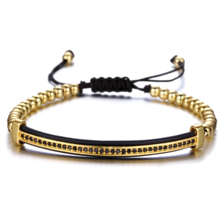 BRATARI BARBATI - Brooks Gold 14K Zircon Men Bracelet