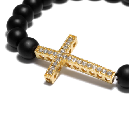 Brooks Gold Cross Agate Stone [2]