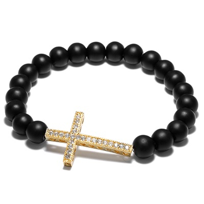 PROMOTII - Brooks Gold Cross Agate Stone