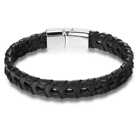 BRATARI PIELE - Brooks Handmade Knitted Black Bracelet