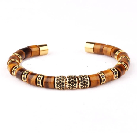 BRATARI SEMICERC - Brooks Luxury Bangle Gold Brown Charms