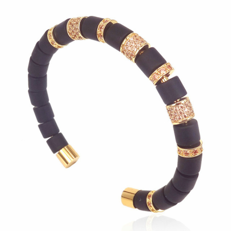 BRATARI SEMICERC - Brooks Luxury Bangle Gold Zircon Elements