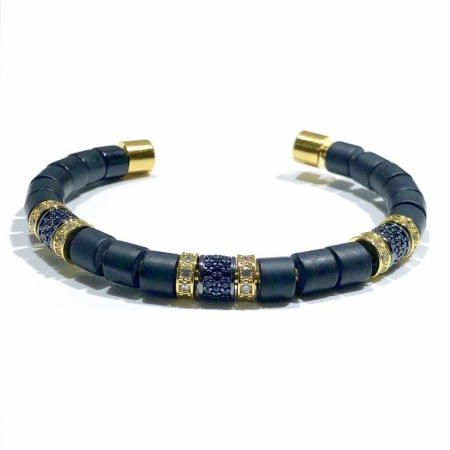 BRATARI SEMICERC - Brooks Luxury Bangle Goldblack Magnus