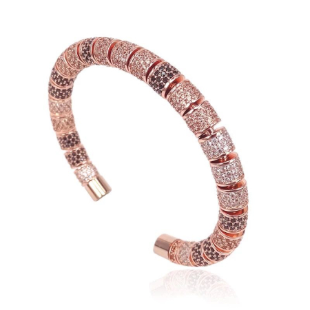 BRATARI SEMICERC - Brooks Luxury Bangle Rose Gold Zircon Charms