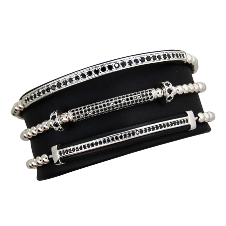 BRATARI - Brooks Luxury Set 3 Zircon Tube Bracelet