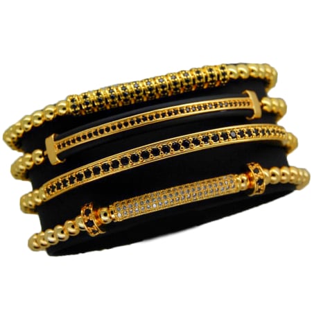 Brooks Luxury Set 4 Gold 14K Woman Bracelets [0]