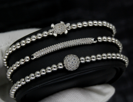 Brooks Luxury Set Silver Tortoise Bracelets [2]