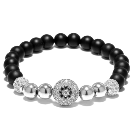 BRATARI PIETRE NATURALE - Brooks Natural Stone Eye Silver Zircon