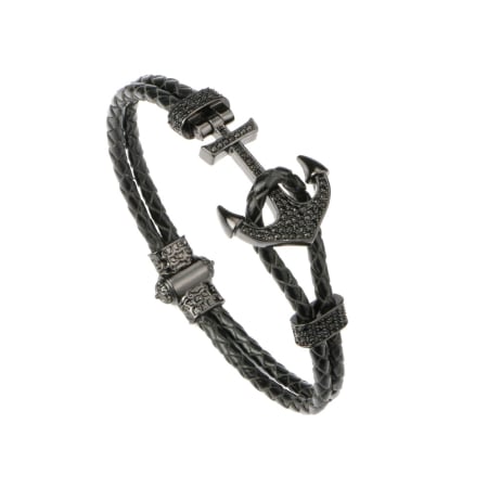 BRATARI PIELE - Brooks Nautical Black Zircon Anchor