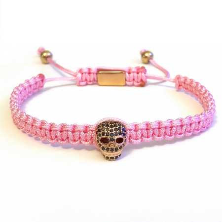 BRATARI CRISTALE - Brooks Pink Cord Skull