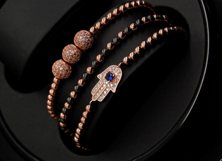 Brooks Set 3 Rose Gold Woman Bracelets [4]