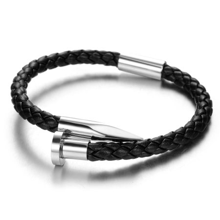 BRATARI PIELE - Brooks Silver Nail Juste Un Clou