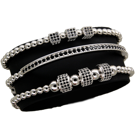 BRATARI - Brooks Silver Set 3 Luxury Bracelets