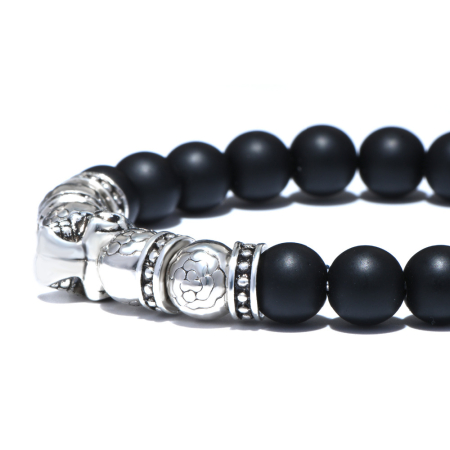 Brooks Silver Skull Black Agate [1]