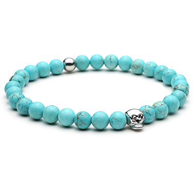 BRATARI PIETRE NATURALE - Brooks Skull Agate Azur Stones